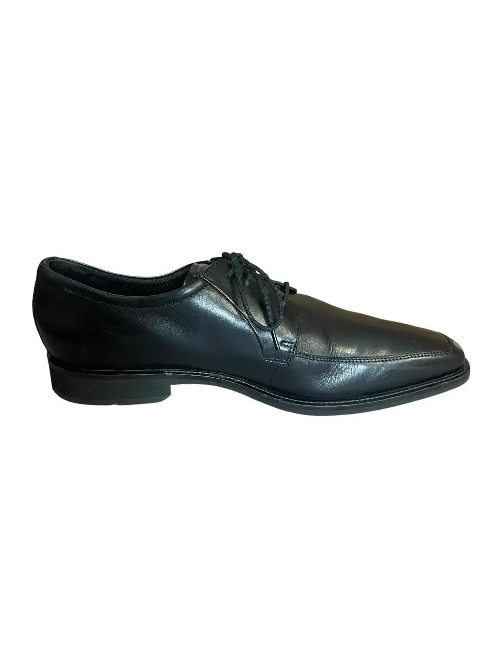 Ecco Black Leather Calcan Apron Toe Oxford Shoes Size 12